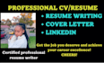 provide professional resume, CV and cover letter writing services