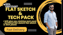 give you clothing tech pack,flat sketch