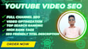 do the best youtube video SEO expert optimization and promotion channel