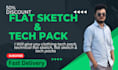 create tech packs and technical sketches for manufacturing