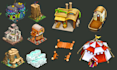 design 2d game assets props icons objects and game ui
