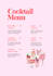 design a digital cocktail menu, leaflet, restaurant menu