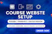 set up e learning website course uploading on kajabi thinkific UX UI page design