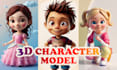 create cute 3d character modeling and rendering