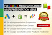 fix google merchant center suspension, misrepresentation