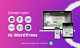 convert adobe xd, wix or figma design to wordpress