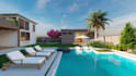 do 3d backyard landscape design with pool, patio and garden