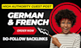 do guest post on german and french sites with do follow links