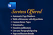 create, edit, format and design microsoft word document