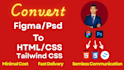 convert figma to html, xd to html, PSD to HTML responsively