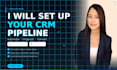set up your CRM pipeline in gohighlevel or clickup