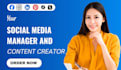 be your social media marketing manager and  instagram content creatorfor30 days