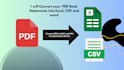 convert PDF to CSV or excel for quickbooks online qbo