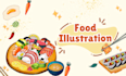 draw custom food illustrations for menu, cookbook and recipe