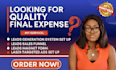 final expense leads final expense landing page final expense website burial lead