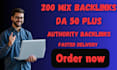 do 200 mix backlinks with high da pa and dr