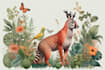 draw an animal and botanical illustration