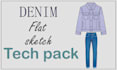 design professional denim tech packs for jeans and jackets