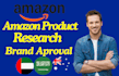 create amazon account and product research,brand approval