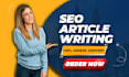 do SEO article writing, blog post writing, and content optimization