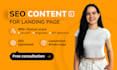 write SEO website landing page content