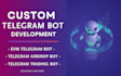 develop telegram airdrop bot custom trading bot on solana evm ton