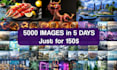 generate 5000 bulk ai  images with  high resolution upscaling