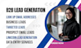 do b2b lead generation, linkedin lead research, email list