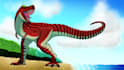 design a digital illustration of dinosaurs in anime art