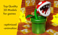 do custom high quality 3d models and animations for games