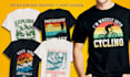 create trendy typography and vintage retro t shirt merch design