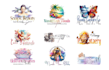 design bakery watercolor femining boho logo with branding kitt