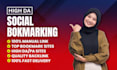 create high 600 plus social bookmarking backlinks, manual white hat SEO service