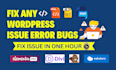 fix wordpress website issues errors bugs HTML CSS php elementor pro, divi, avada