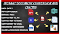 convert PDF to word, PDF to excel, data entry, document conversion