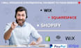 do squarespace or wix, stripe paypal payment integration shipping method setup
