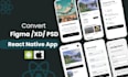 convert figma to react native, PSD to react native as react native app developer