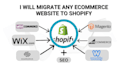 migrate wix, wordpress, squarespace, magento, bigcommerce to shopify store
