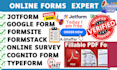 create professional online forms and surveys, jotform, typeform, and google form
