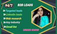 do b2b lead generation and find valid emails from linkedin