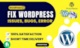 fix wp errors and repair wordpress bugs swiftly