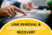 identify, delete toxic links and disavow bad backlinks