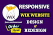 build wix website design wix website redesign wix website development ecommerce