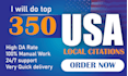do top 350 USA local citations and directory submission