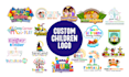 create a custom preschool, children logo design