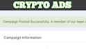 setup crypto ad to promote your crypto business and bring investors