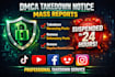takedown harassing remove defaming posts mass reports tiktok,instagram,facebook