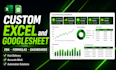 create custom excel and google sheets with formulas