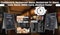 design chalkboard menu restaurant TV menu café card  menu board