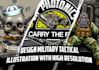 create artistic army tactical logo design or illustration
